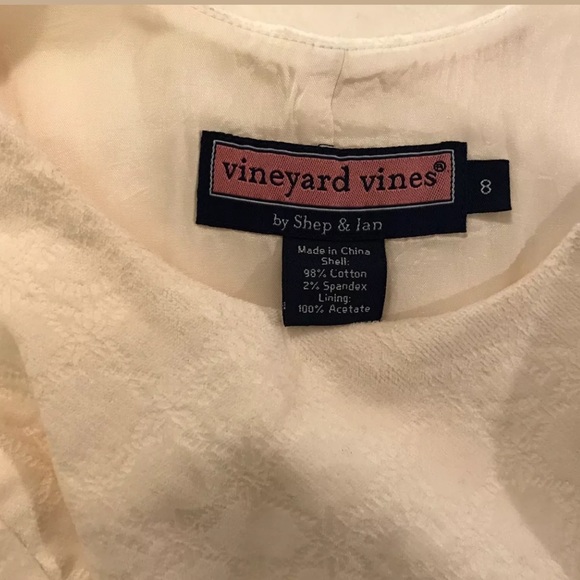 VINEYARD VINES Soirée Dress Velvet Ivory Shift Sheath Cream Rope Nautical - Picture 6 of 8